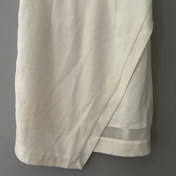 White Mustard Seed Asymmetrical Mesh Cutout Dress - Picture 3 of 3